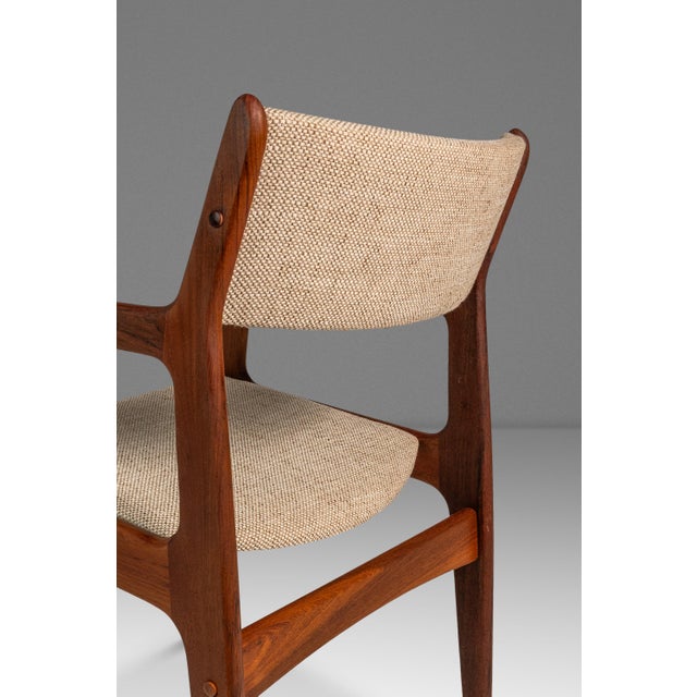 Restored Mid-Century Scandinavian Modern Arm Chair in Solid Teak & New Fabric in the Manner of D-Scan, C. 1970's For Sale - Image 14 of 18