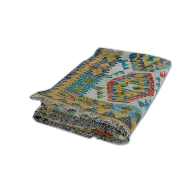 2010s Modern Moroccan Style Hand Woven Colorful Kilim 6'6"x9'8" For Sale - Image 5 of 6