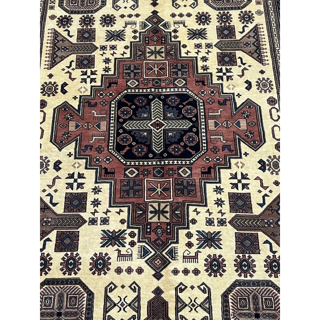 Afghan Turkmen Geometric Design Rug 6’8” X 9’10” For Sale - Image 4 of 6