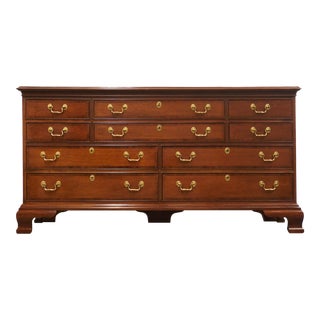 Councill Craftsman Banded Mahogany Traditional Style 66" Double Dresser For Sale