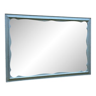 Ethan Allen Wall Mirror - Vintage Coastal Style - Blue Frame For Sale