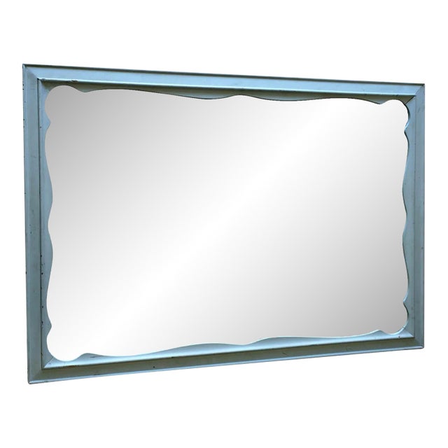 Ethan Allen Wall Mirror - Vintage Coastal Style - Blue Frame For Sale