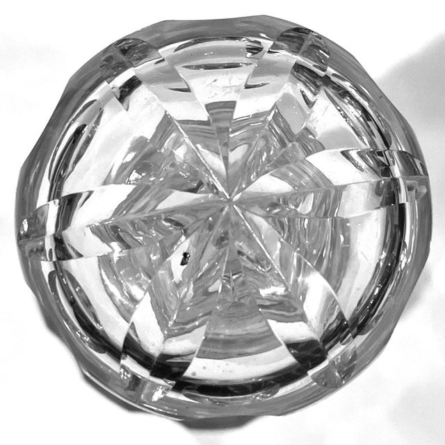 Antique Georgian Style Lead Oval Cut Crystal Decanter For Sale - Image 6 of 9