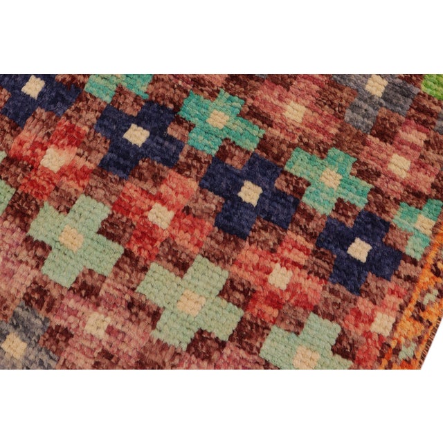 Textile Boho Chic Balochi Maroon/Orange Wool Rug - 3'3''x5'1'' For Sale - Image 7 of 11