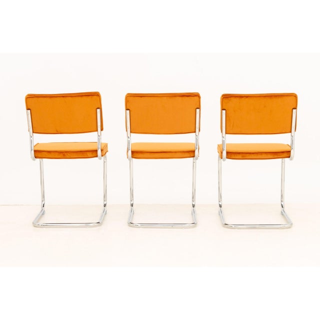 Knoll Style Velvet Upholstered Chairs, 6 For Sale In New York - Image 6 of 11