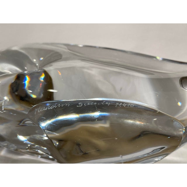 1980s Handmade Art Crystal Whale Paperweight by Marcolin of Sweden For Sale - Image 11 of 11