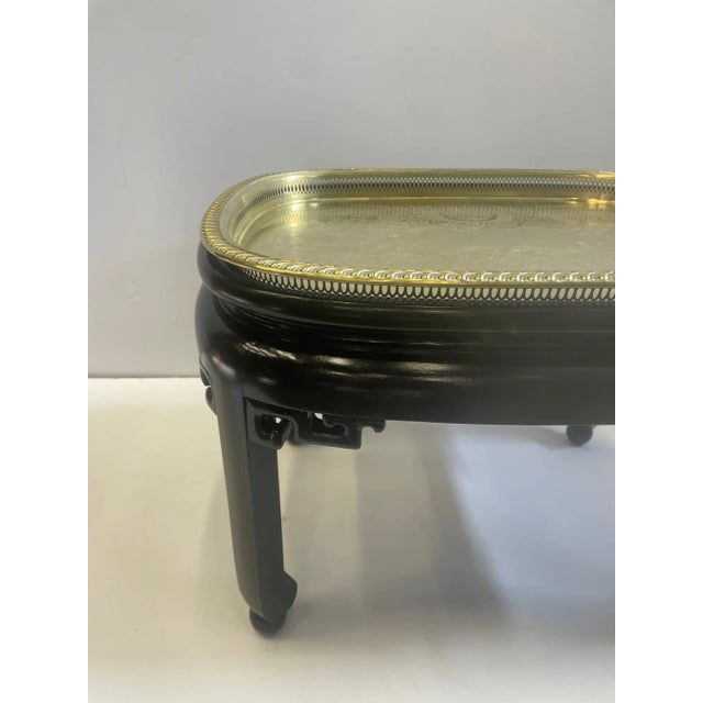 Baker Brass Tray Coffee Table With Ebonized Base Chairish