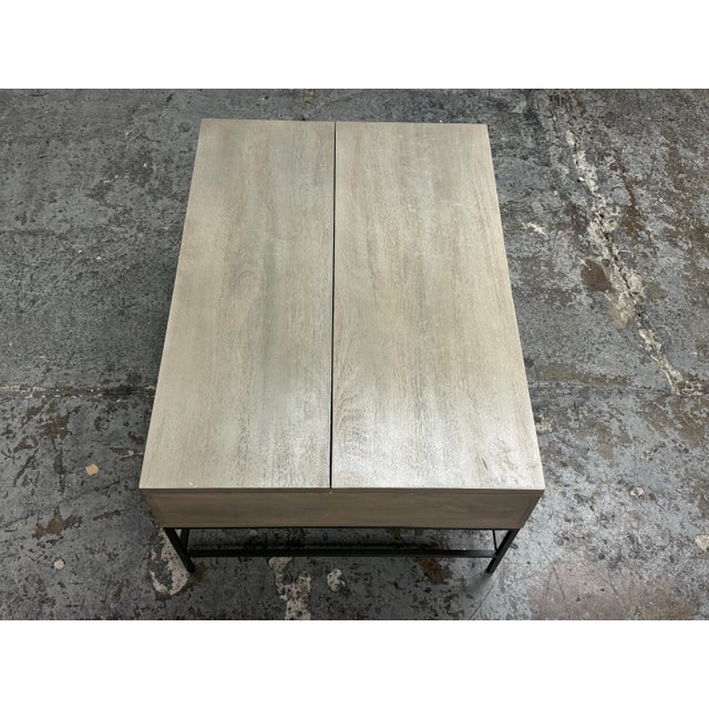 Wood William Sonoma for West Elm Industrial Storage Pop-Up Coffee Table For Sale - Image 7 of 12