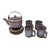 Hand-Painted Vietnamese Ceramic Tea & Espresso Set for 4 With Dual-Glaze Finish - 9 pcs For Sale