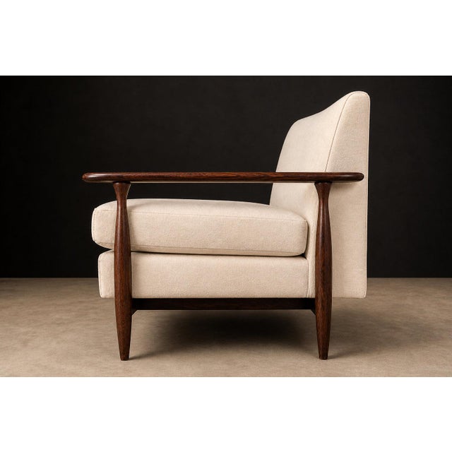 Sofa in Rosewood & Warm Ivory Mohair by Liceu De Artes E Ofícios, Brazil, 1960s For Sale - Image 17 of 18