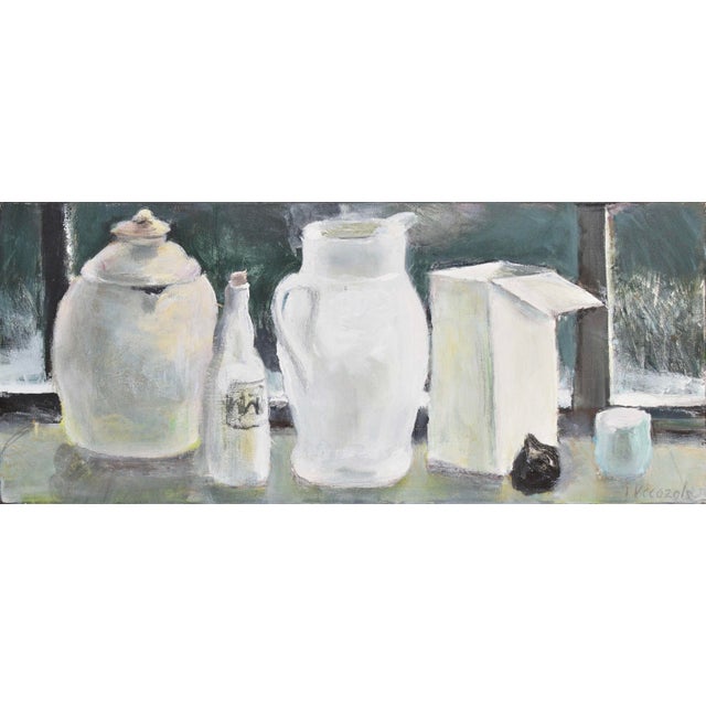 Imants Vecozols, a Group of Dishes, 2025, Oil on Canvas For Sale - Image 4 of 4
