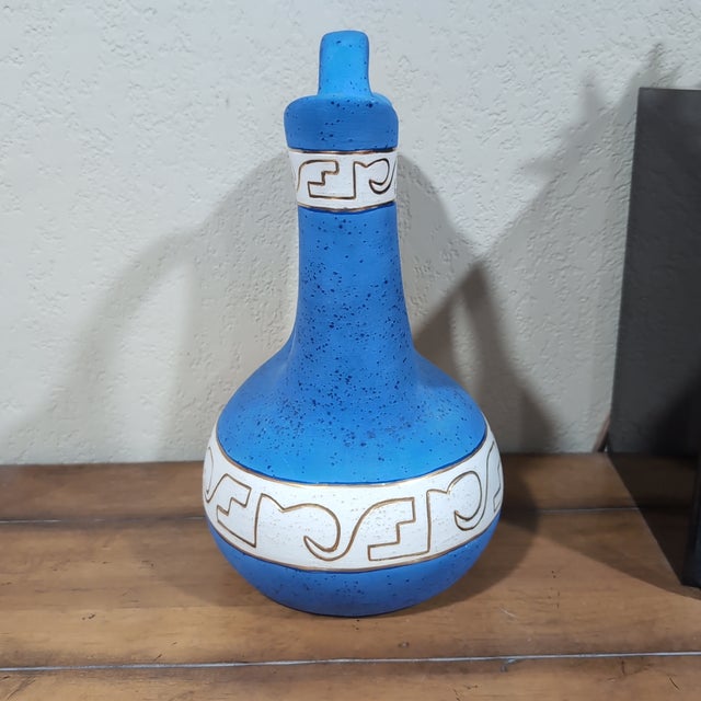 VTG Native American Style Wedding Vase Blue Gold Trim Signed L Jina Southwestern I purchased this vase in 2005 in...