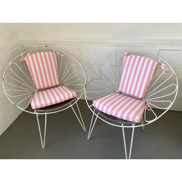 Mid 20th Century Iron Wrought Mid Century French Country Outdoor Chairs