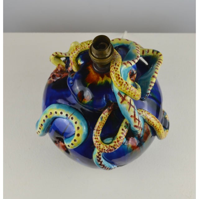 Mid-Century Modern Sculptural Ceramic Table Lamp from Vallauris, France, 1950s For Sale - Image 3 of 13