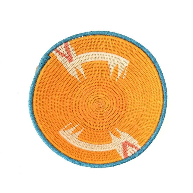 Early 20th Century Sisal Handwoven Orange Lion Basket Eswatini 9inch For Sale In Denver - Image 6 of 7