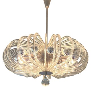 1960s Mid-Century Modern Nickel & Crystal Chandelier by E. Bakalowits & Söhne, Vienna For Sale