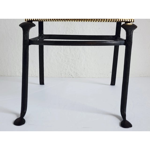 Brass Antique 19th Century Victorian Brass & Iron Trivet Footman For Sale - Image 8 of 11