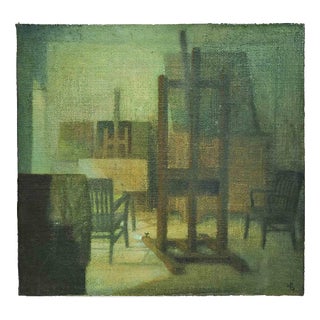 Giovanni Gromo, Room, 1980s, Oil Painting on Canvas For Sale