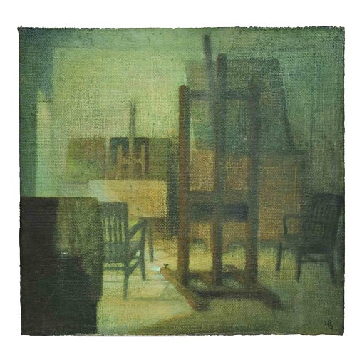 Giovanni Gromo, Room, 1980s, Oil Painting on Canvas For Sale