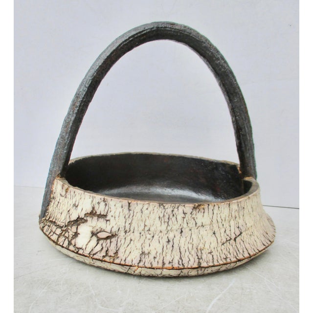 Contemporary Peter Lane Ceramic Basket Circa 1998 For Sale - Image 3 of 9