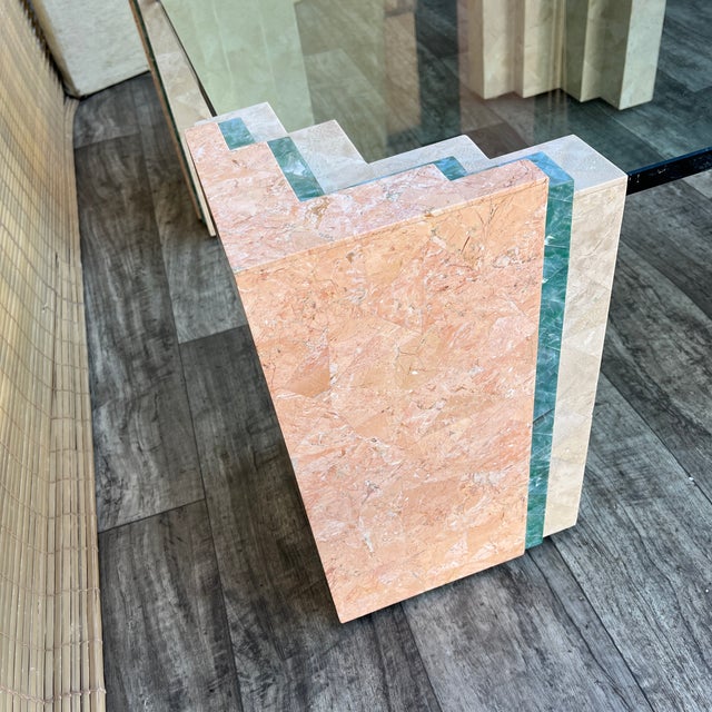 Postmodern Maitland Smith Style Tessellated Mactan Stone Coffee Table. Circa 1980s For Sale - Image 15 of 17