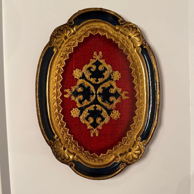 Vintage Florentine Italian Gilt Tray | Red Black Gold Hollywood Regency Serving Tray For Sale In Houston - Image 6 of 8