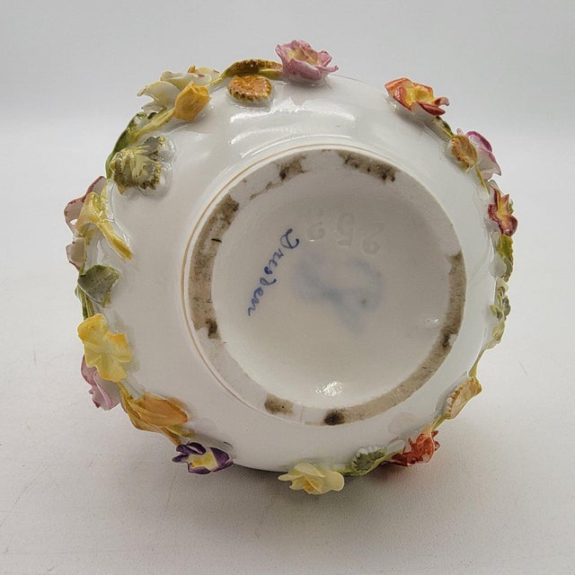 Set of 2 Antique Meissen-Style Porcelain Covered Jar and Vase Carl Thieme Dresden Mark For Sale - Image 9 of 9