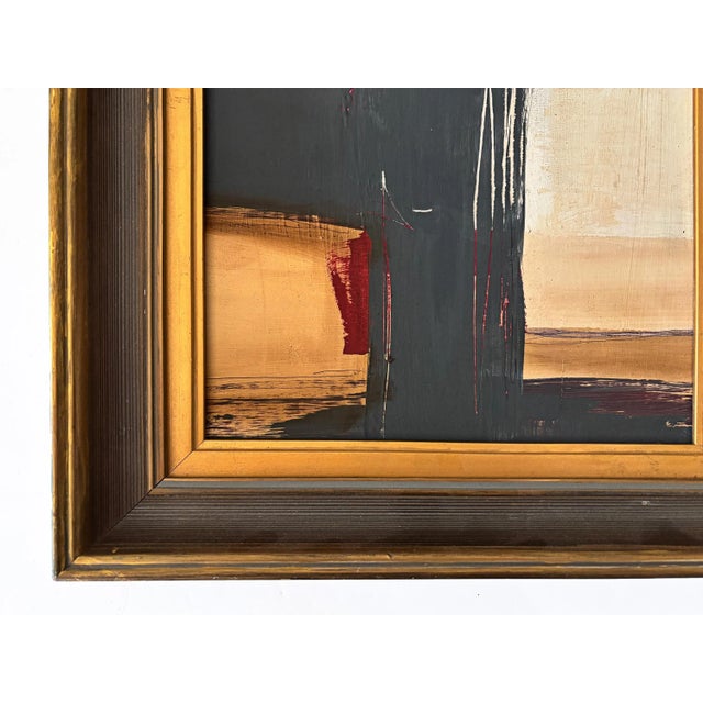 2020s “Romantic” Abstract Art in Vintage Frame, Transitional Living Room Art by JTS For Sale - Image 5 of 9
