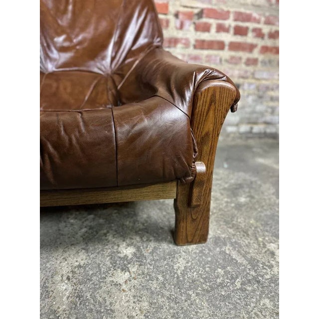 Wood Vintage Sofa in Wood and Leather in the style of Percival Lafer, 1960s For Sale - Image 7 of 10