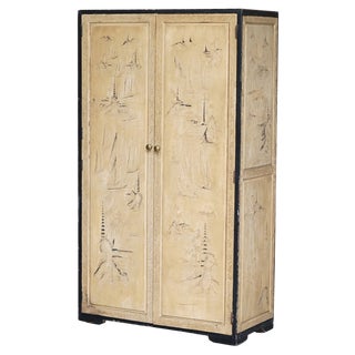 Chinese Carved Camphor Wood Wardrobe, 1920s For Sale
