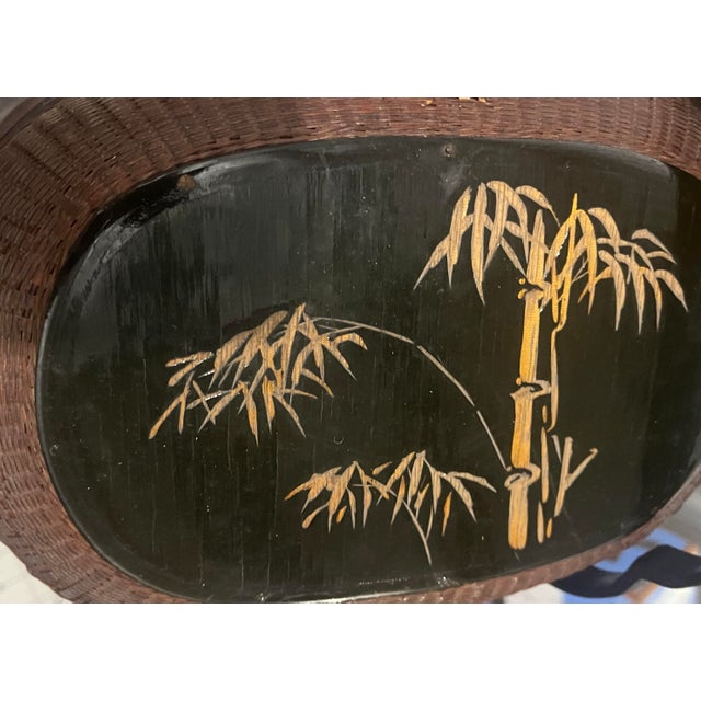 Early 20th Century Vintage Chinese 4-Tier Wicker and Cane Wedding Basket For Sale - Image 5 of 6