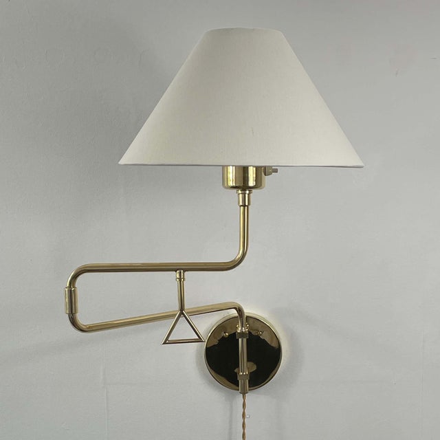 Articulating Brass Wall Light, 1950s For Sale - Image 6 of 16