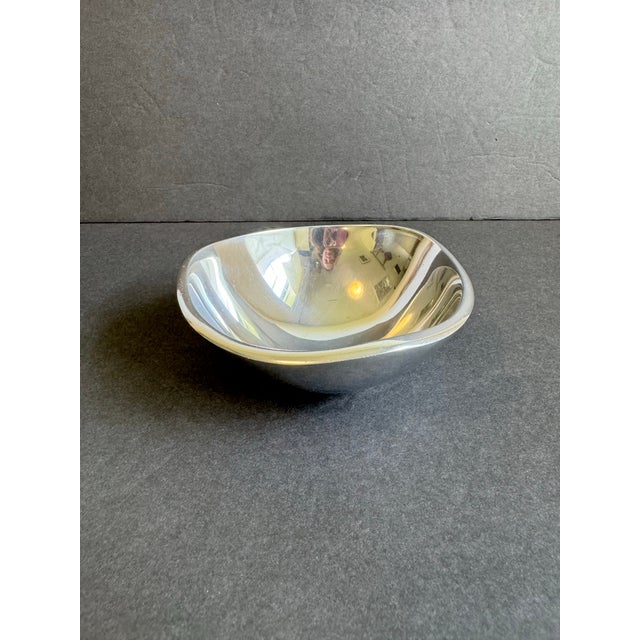 Nambe Tri-Corner Small Bowl Decorative Silver Trinket Catchall Dish Nut 4.5" For Sale - Image 9 of 9
