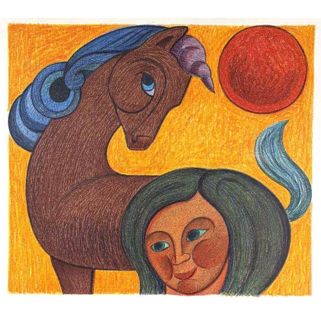 Henry Heerup 1907-1993. .Lithography in colors. Unsigned. Sheet size: 70 x 50 cm. Unframed. Provenance: Permild and...