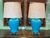 Traditional Contemporary Pair of Turquoise Ceramic Table Lamps For Sale - Image 3 of 10