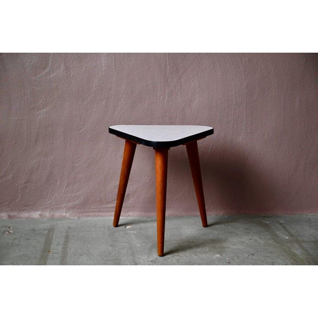 Mid-Century Modern Small Vintage Tripod Plant Holder Table in Gray Formica, 1960s For Sale - Image 3 of 7