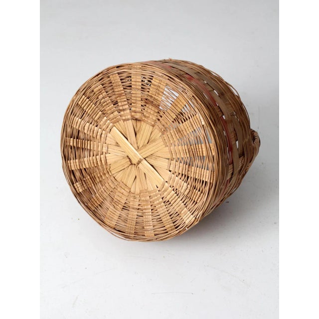 Early 20th Century Antique Woven Carrying Basket For Sale - Image 5 of 11