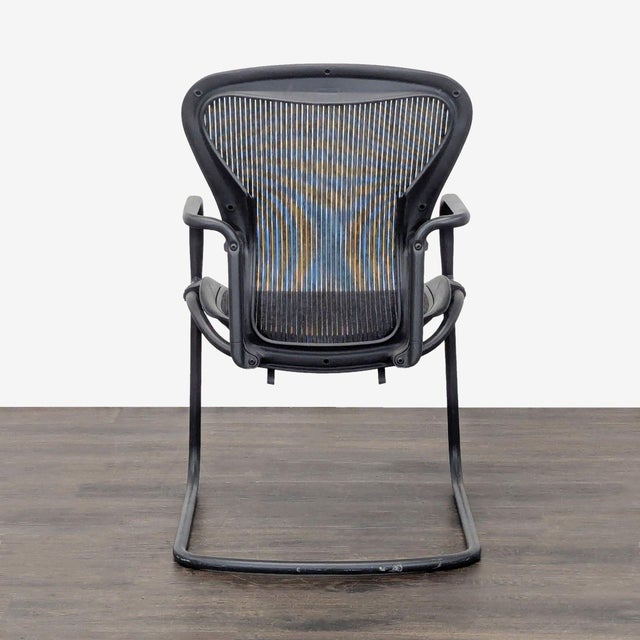 2010s Herman Miller Aeron Black Mesh Cantilever Guest Chair For Sale - Image 5 of 7