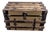 19th Century American Canvas and Oak Flat-Top Steamer Trunk With Lithograph Interior For Sale