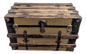 Antique Steamer Trunk - Handles & Interior Intact!