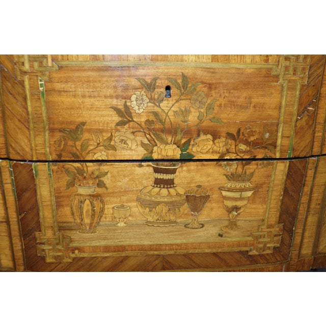 Bright Bronze Ormolu French Louis XV Marble Top Commode Chest For Sale - Image 10 of 12