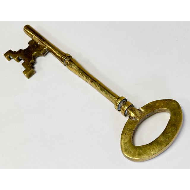 Oversized Vintage Brass Key Paper Weight For Sale - Image 4 of 9
