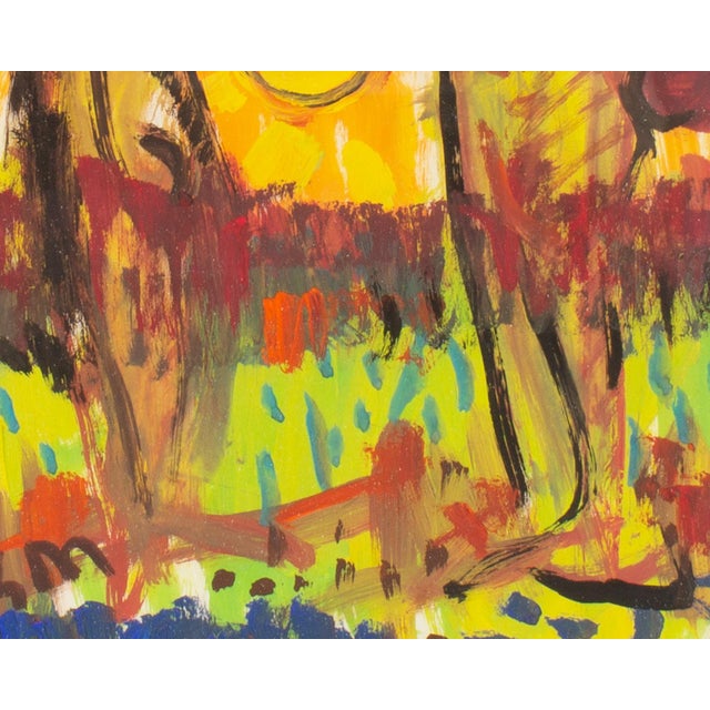 Orange 1959 Abstract Painting on Paper by Harry Hilson For Sale - Image 8 of 8