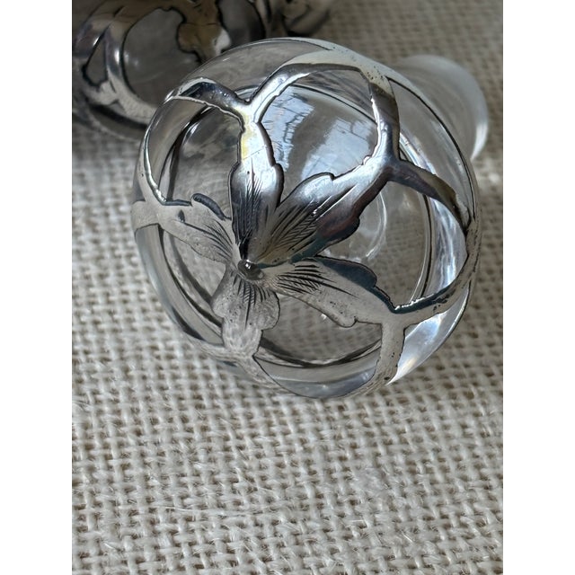 Antique Alvin .999 Sterling Overlay Perfume Bottle With Pumpkin Base For Sale - Image 9 of 14