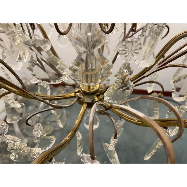 Vintage Crystal Chandelier, 1950s For Sale - Image 3 of 14