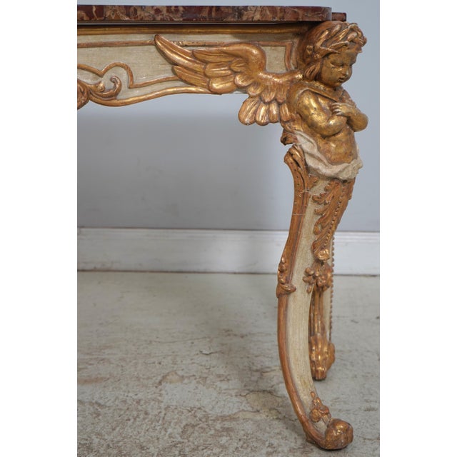 Antique Italian Rococo Marble Top Console Table For Sale In Philadelphia - Image 6 of 15