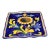 Late 20th Century Hand Painted Tuscan Style Cobalt Blue Yellow Sunflower Square Platter Tray For Sale
