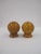 Italian Yellow Marbleized Pottery Ball Spheres on Pedestal Bases - a Pair For Sale In New York - Image 6 of 11