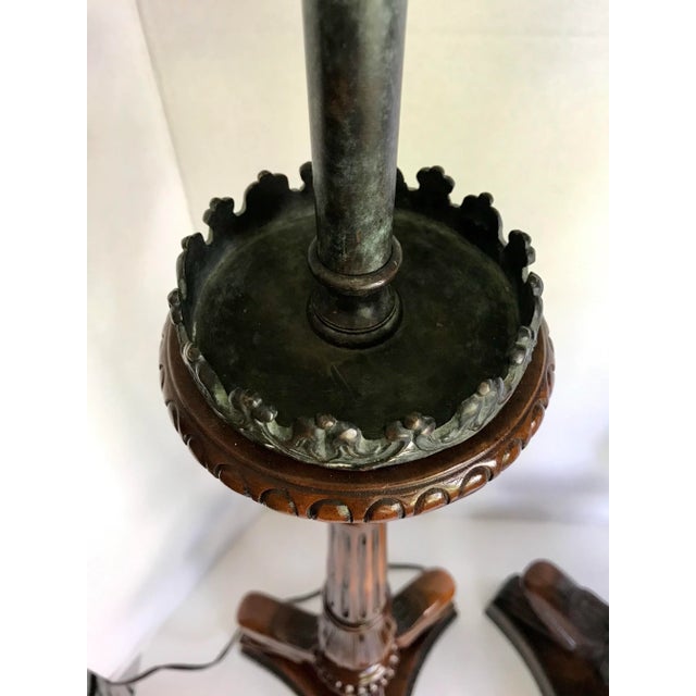 Mid 19th Century Carved Animalia Claw Lamps With Bronze Details - a Pair For Sale - Image 9 of 11