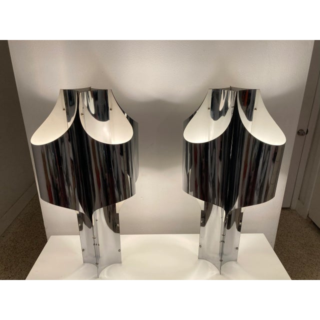 Pair of Large Chrome Table Lamps by Robert Sonneman, Usa, 1960s Chairish